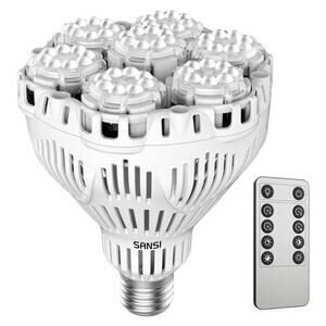 SANSI 40W Dimmable LED Grow Light Bulb Full Spectrum w Remote New Open Box